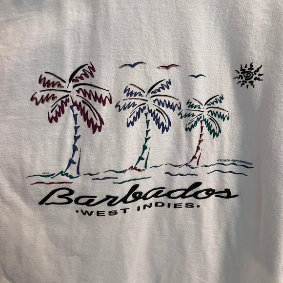 Vtg No Problem Single Stitch Barbados Cotton T-shirt Size L - Picture 2 of 7